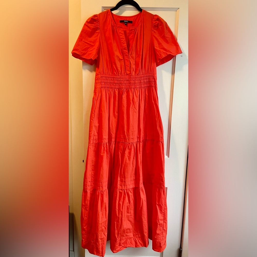 Elegant Orange/Red Maxi Dress